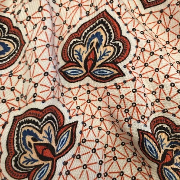 Paisley H M shorts brown blue rustpatterned size 6 elastic waist 100% v… - Picture 4 of 4